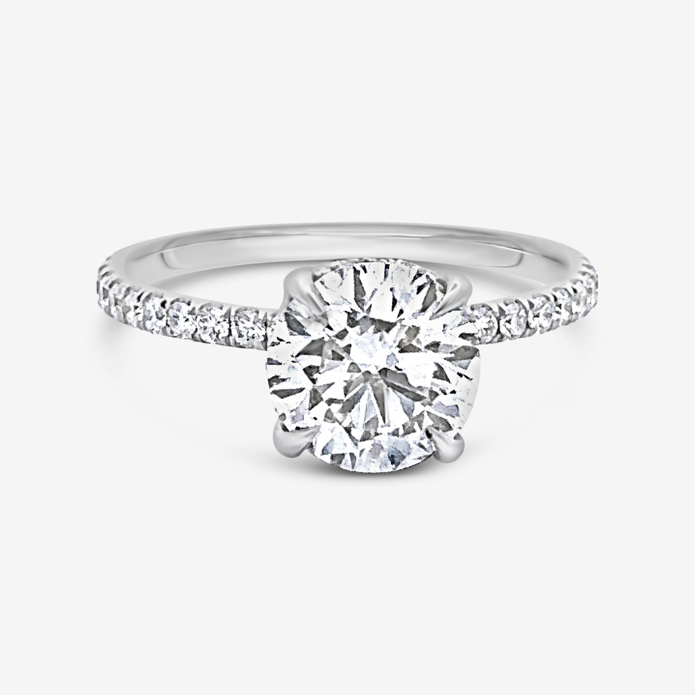 round cut diamond engagement ring in white gold