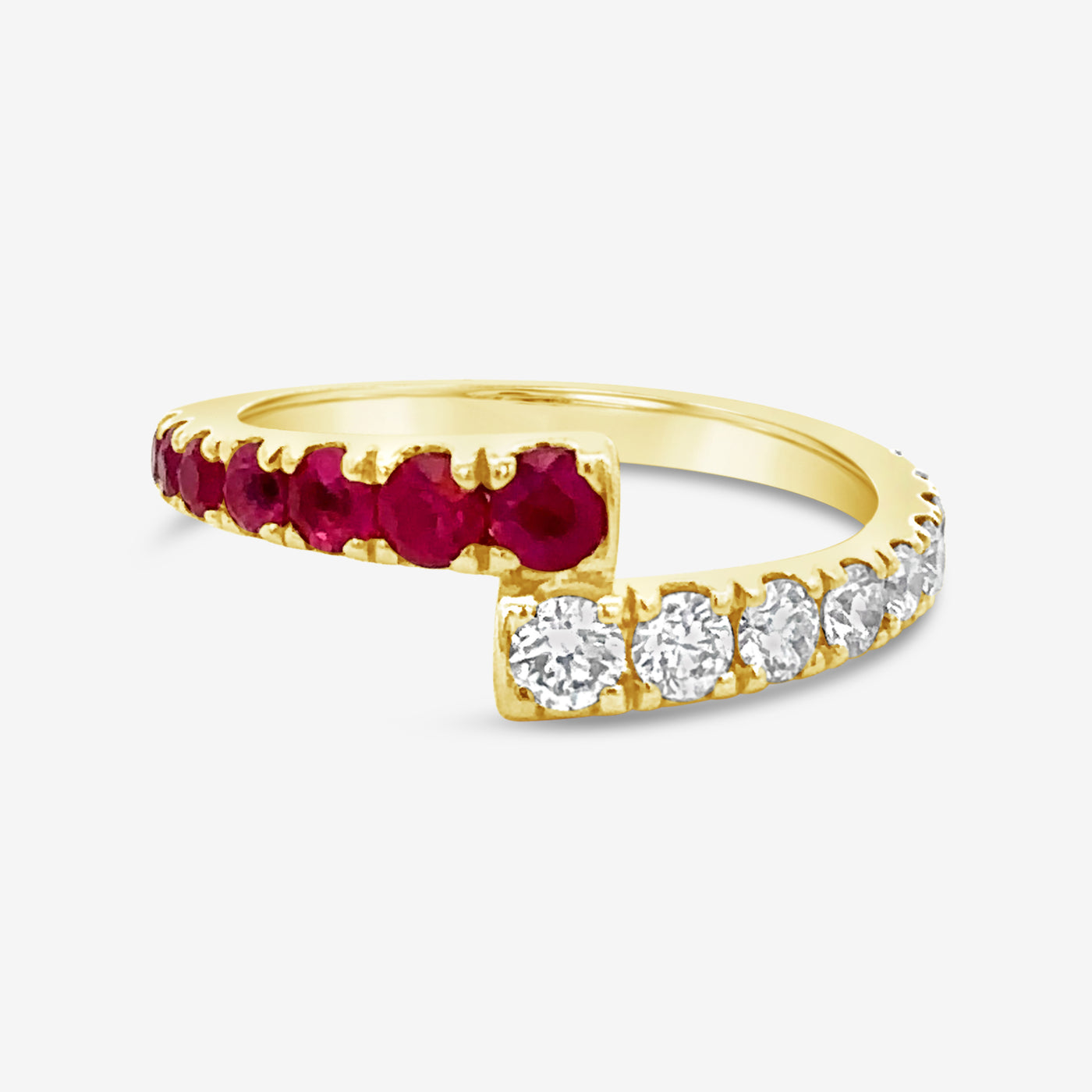 ruby and diamond bypass ring