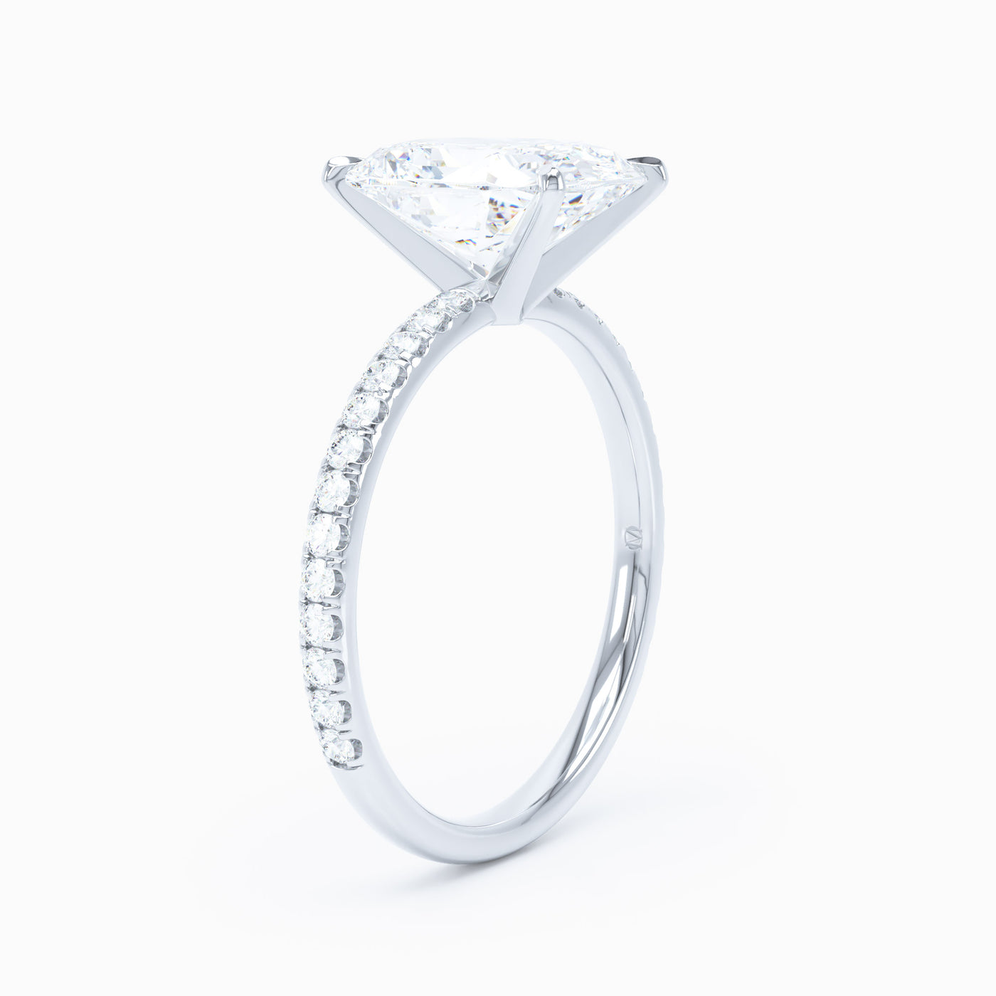 cushion cut diamond engagement ring in white gold