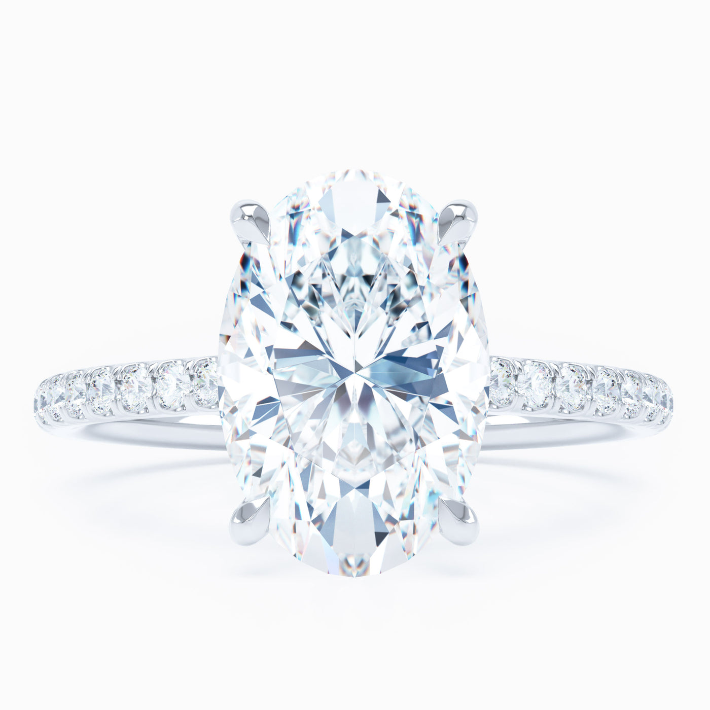 white gold oval cut diamond engagement ring