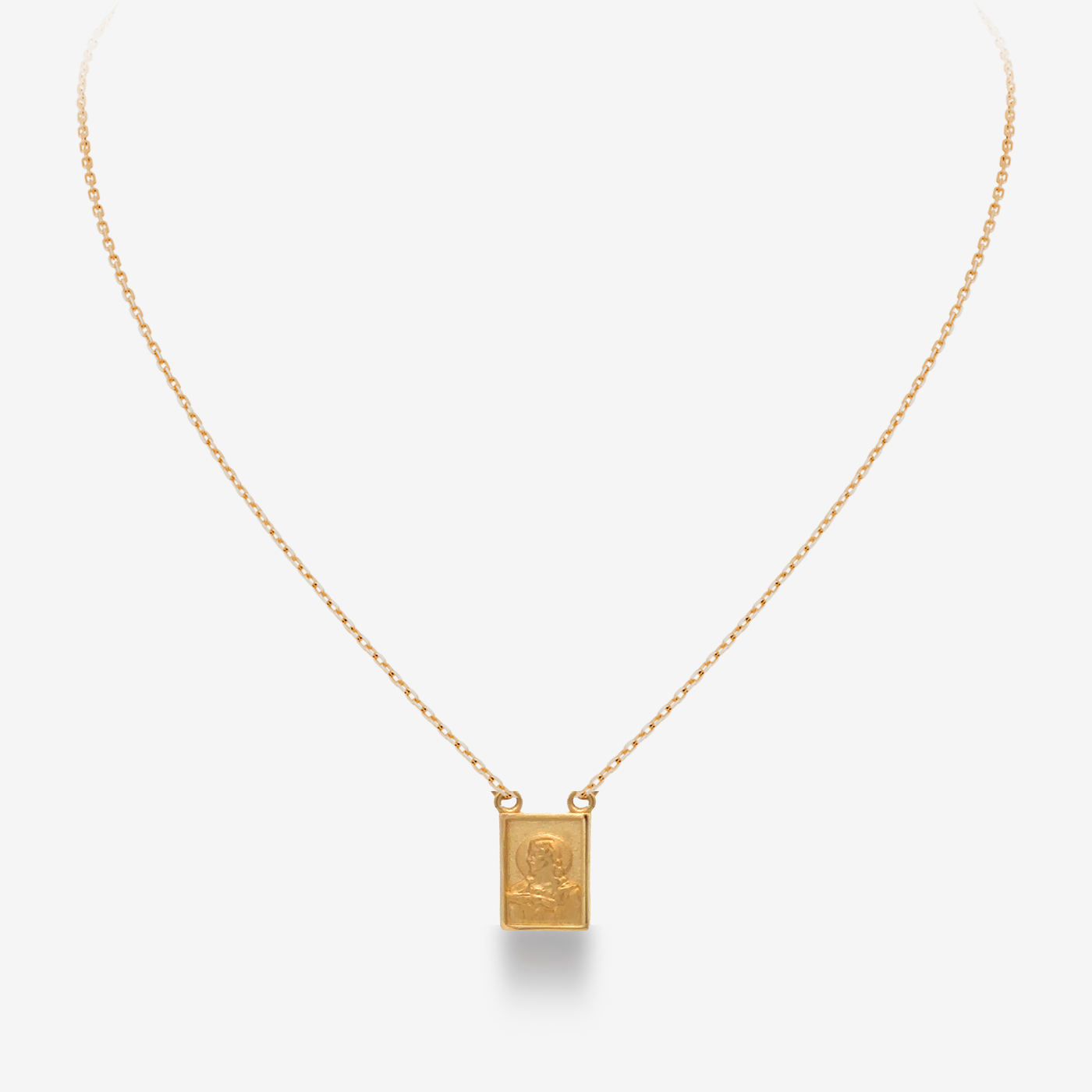 gold scapular necklace