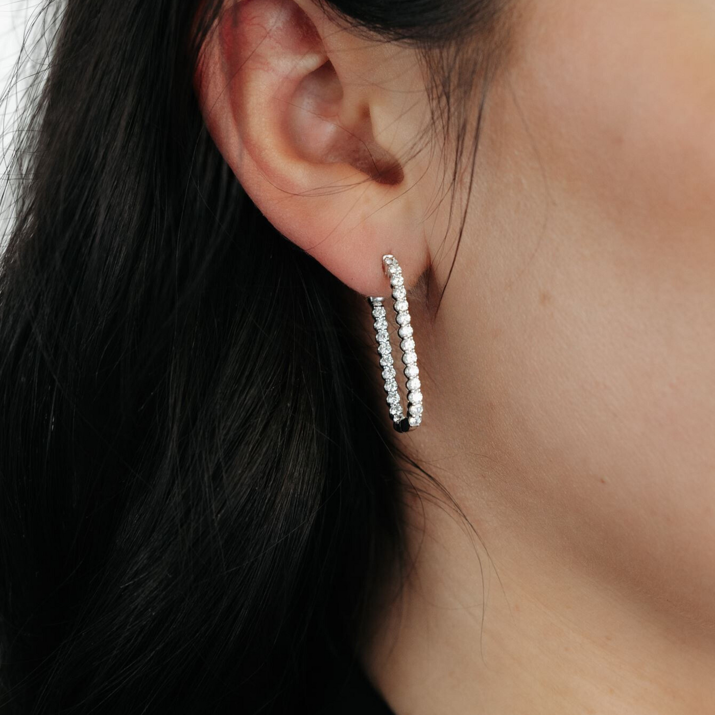 diamond paperclip earrings