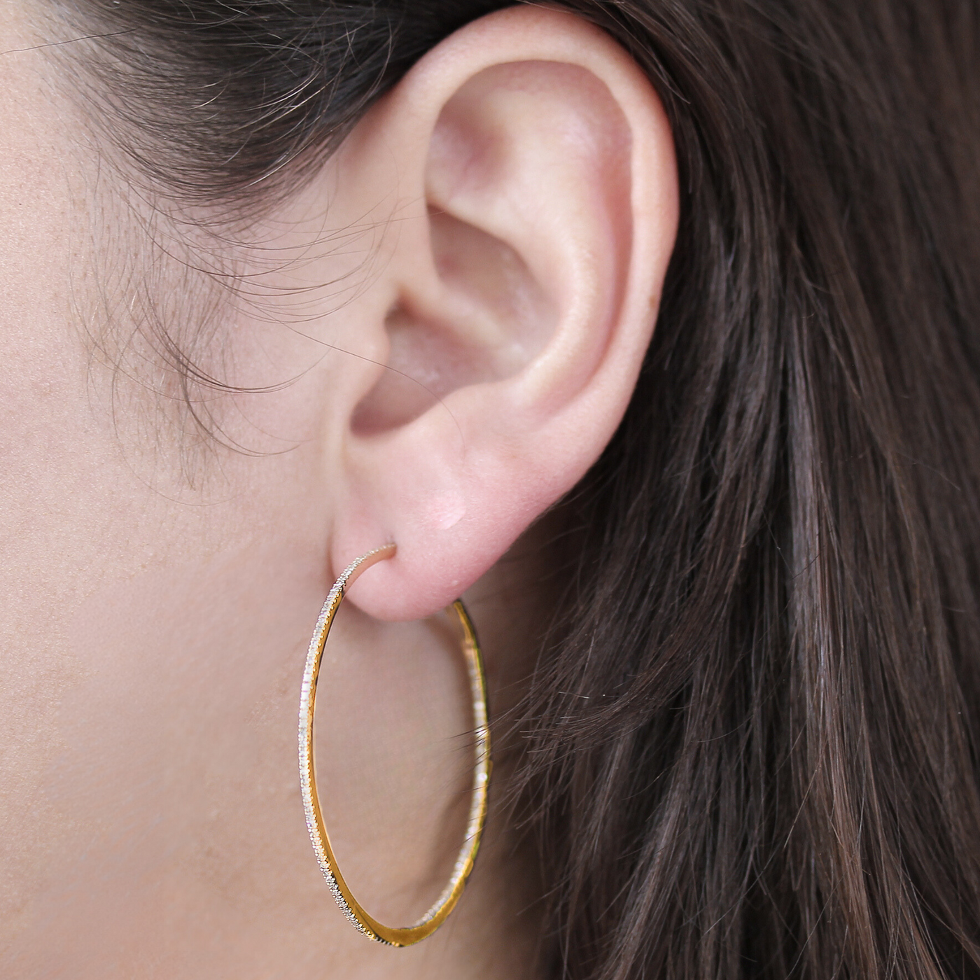 1.75" Ultra Whisper Thin 0.65CT Hoop Earrings