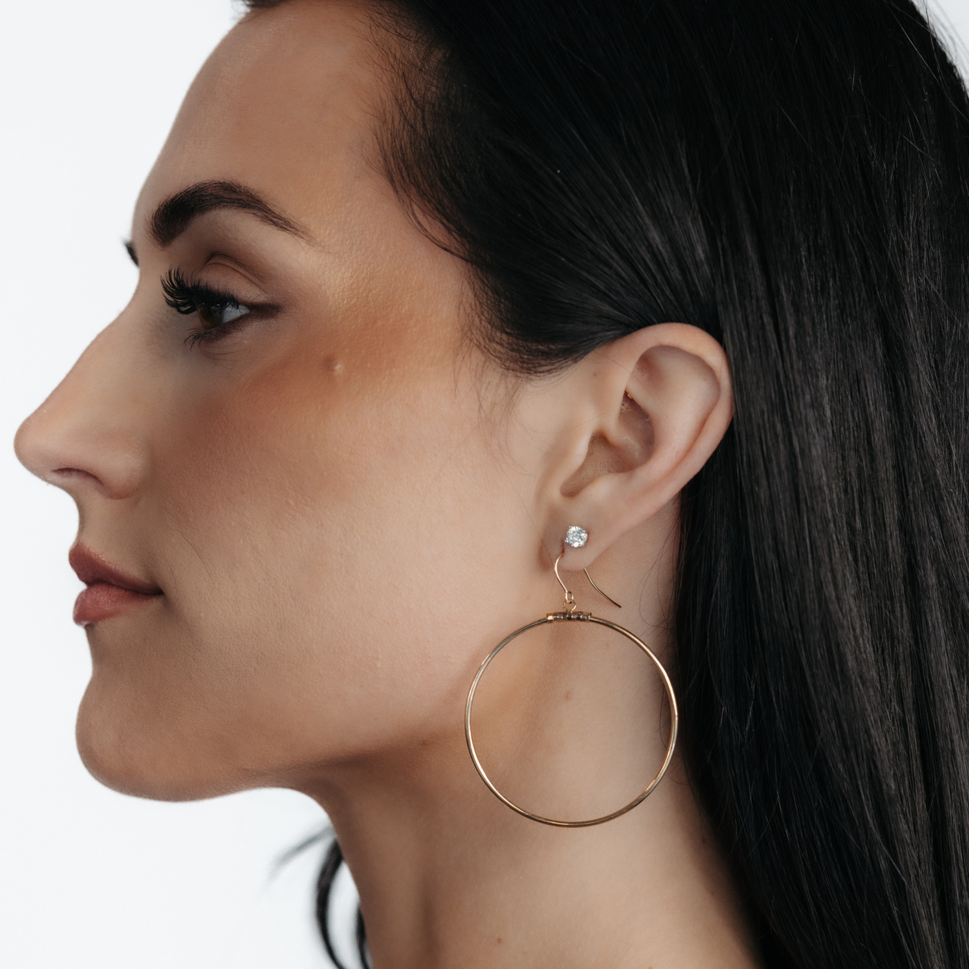classic round gold hoop earrings