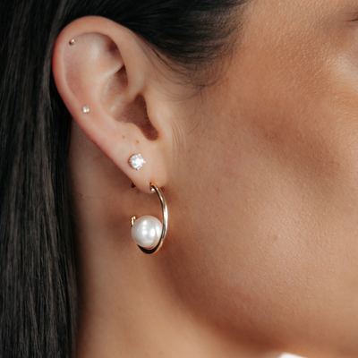 suspended pearl earrings