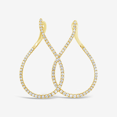 diamond wave hoop earrings