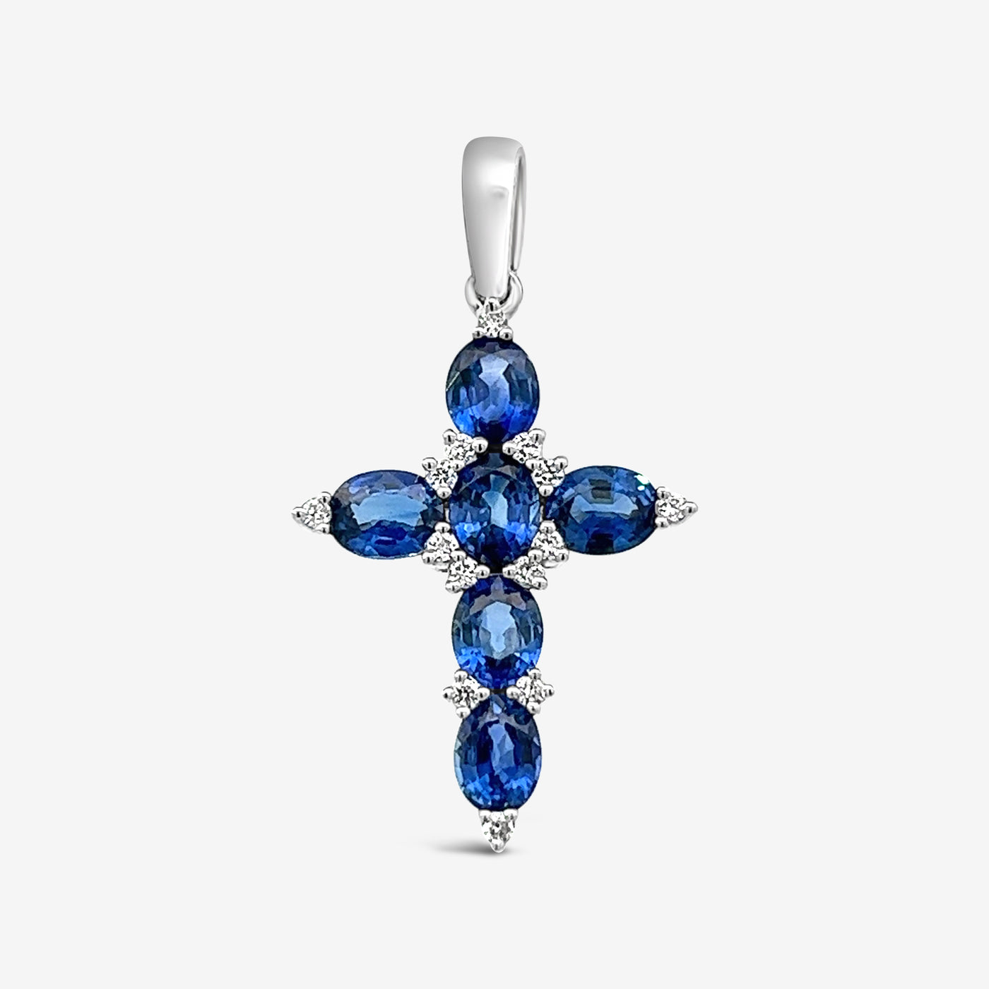 Blue Sapphire & Diamond Cross