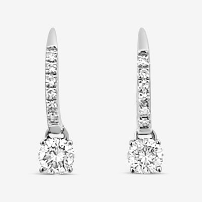 Diamond Drop Huggie Earrings