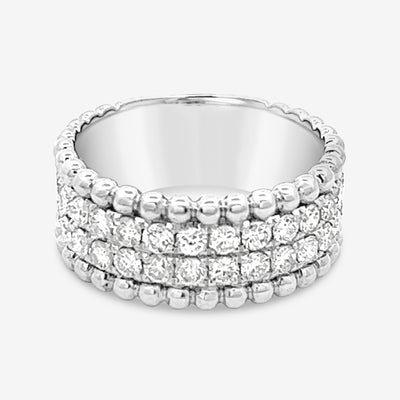 Double Row Diamond Bead Ring