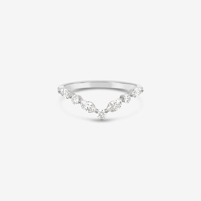 Marquise & Round Diamond "V" Ring