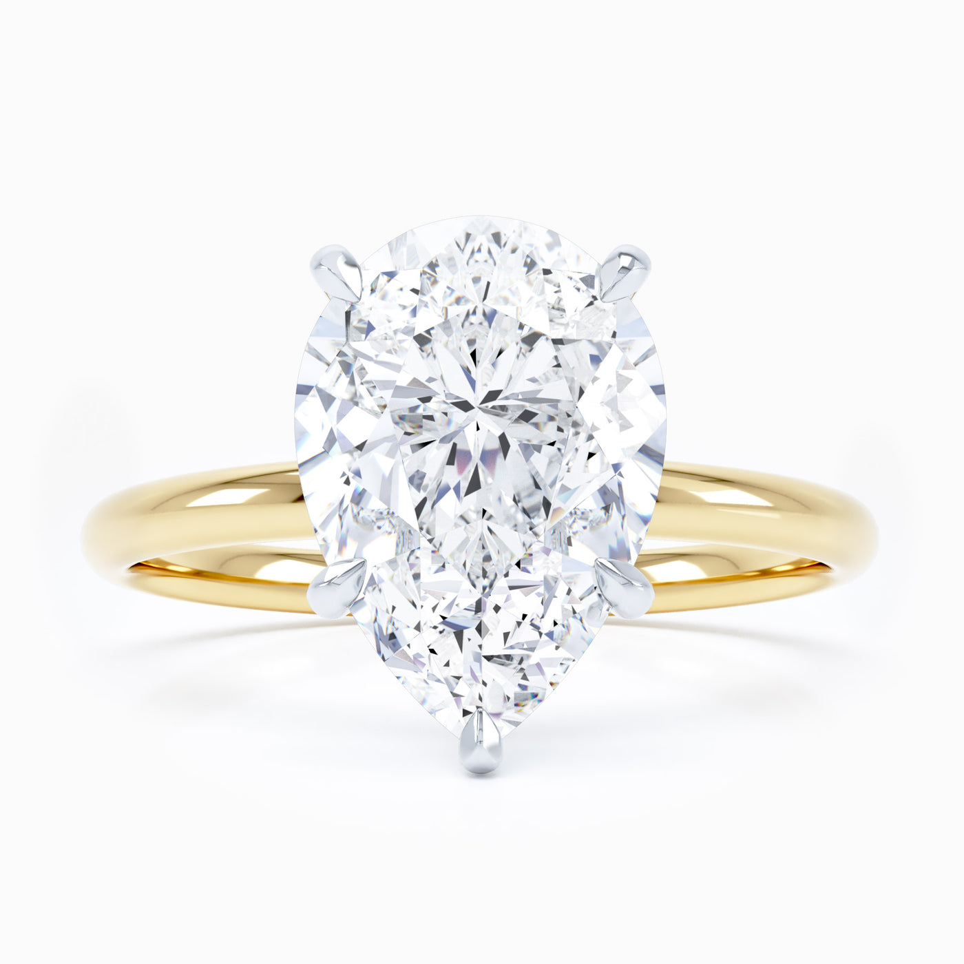 Perfect Solitaire Pear Engagement Ring