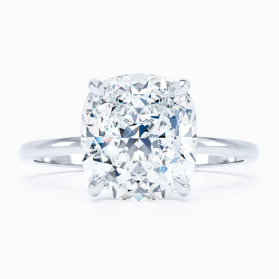 Petite Solitaire - Square Cushion Engagement Ring