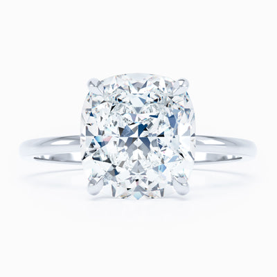 Petite Solitaire Square Cushion Engagement Ring