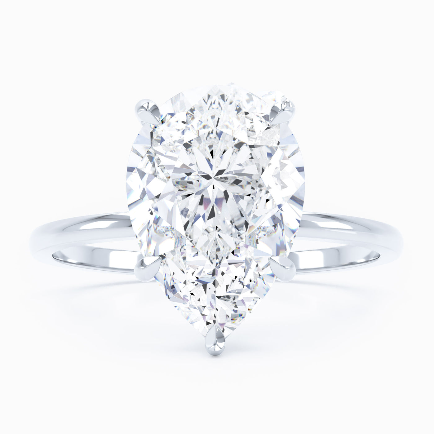 Petite Solitaire Pear Engagement Ring