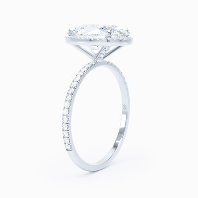 Delicate Halo Oval Engagement Ring