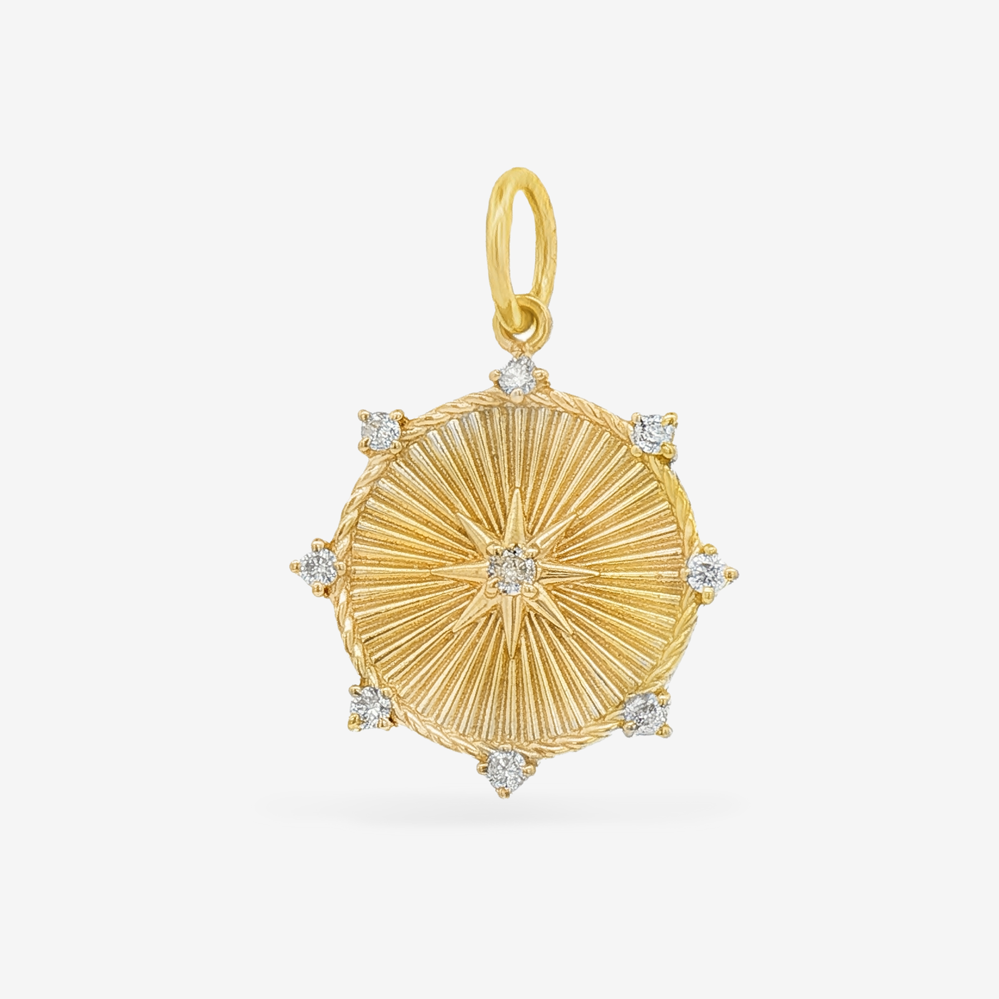 0.20CT Fluted Diamond Star Disc Charm
