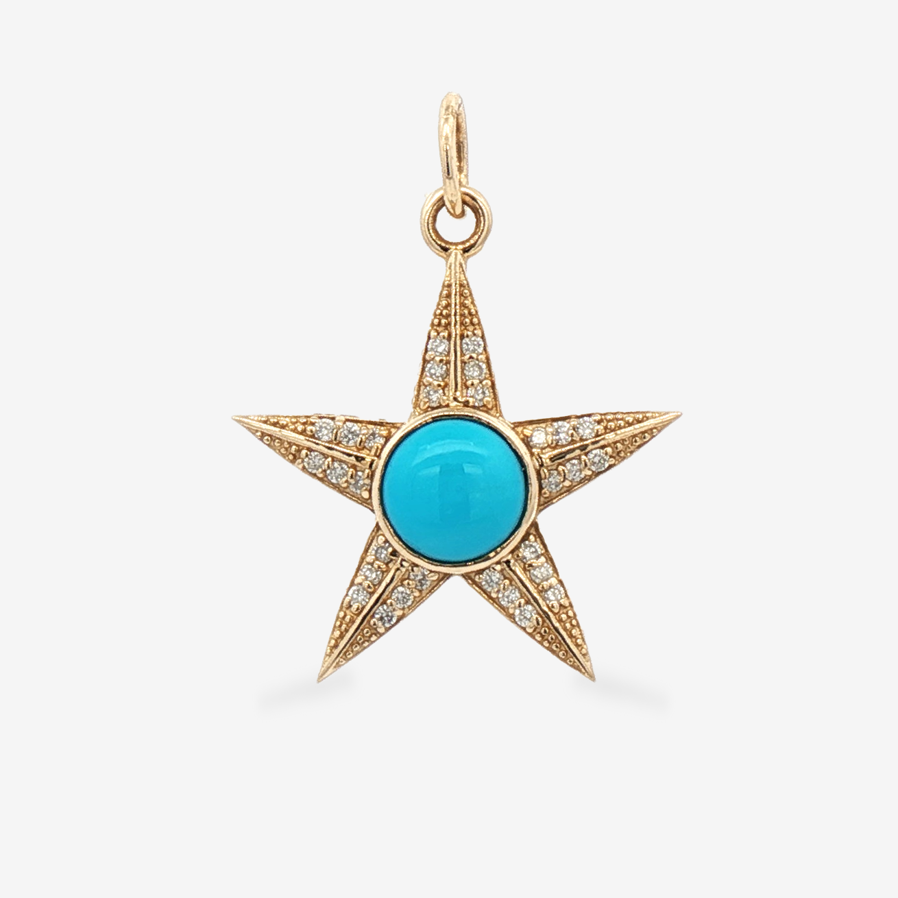 0.20CT Turquoise & Diamond Star Charm