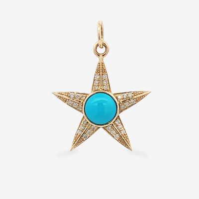 0.20CT Turquoise & Diamond Star Charm