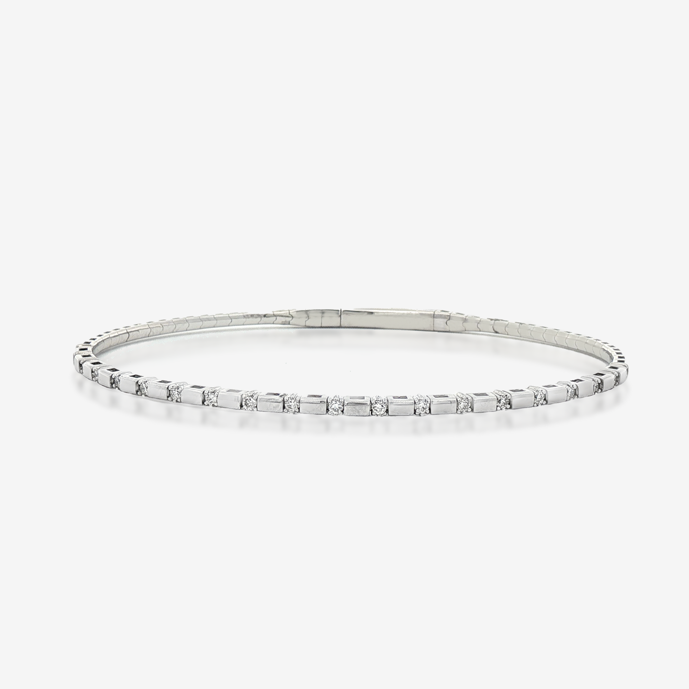 0.25CT Diamond 1/2 Way Flex Bar Bangle Bracelet