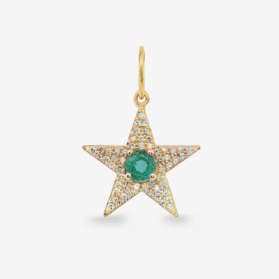 0.25CT Emerald & Diamond Star Charm