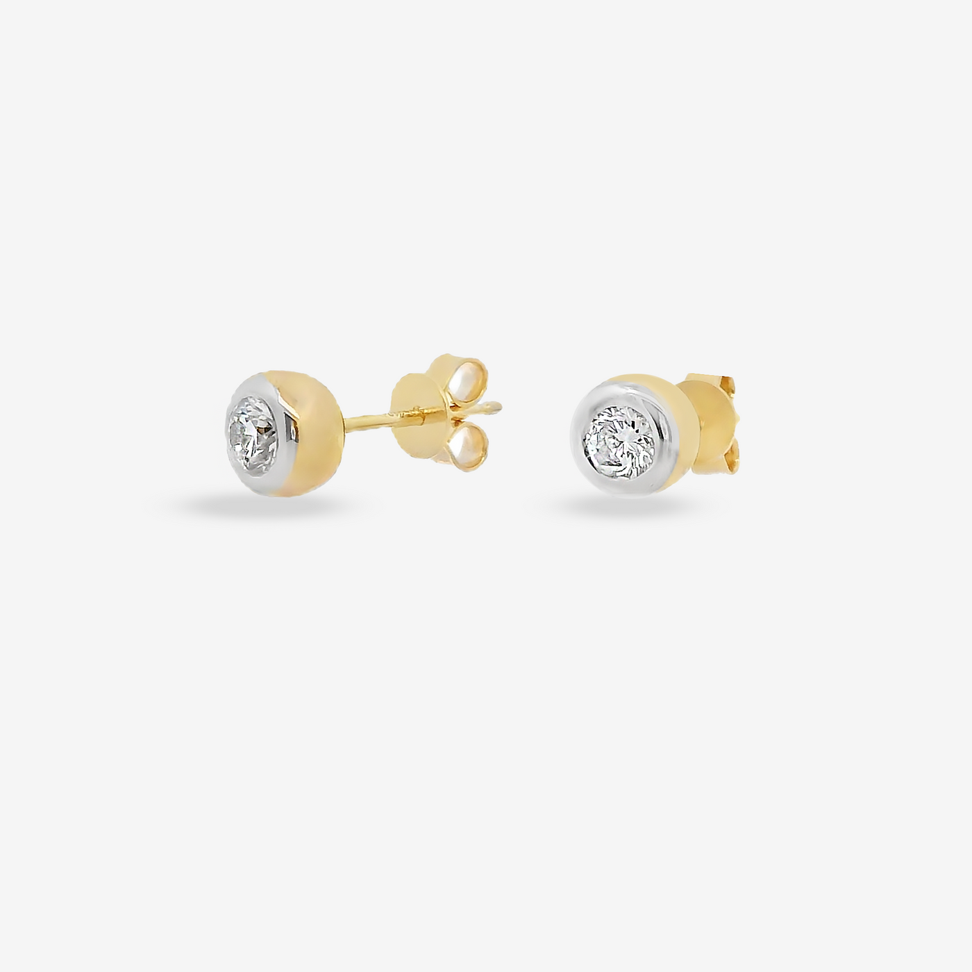 0.30CT Bezel Set Diamond Solitaire Stud Earrings