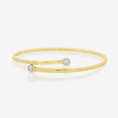 0.30CT Diamond Bypass Bangle Bracelet