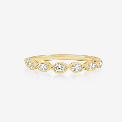 0.30CT Marquise Halfway Bezel Ring