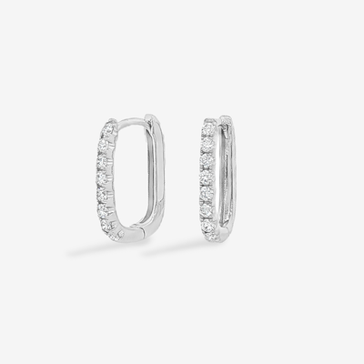 0.30CT U Hoop Diamond Huggie Earrings