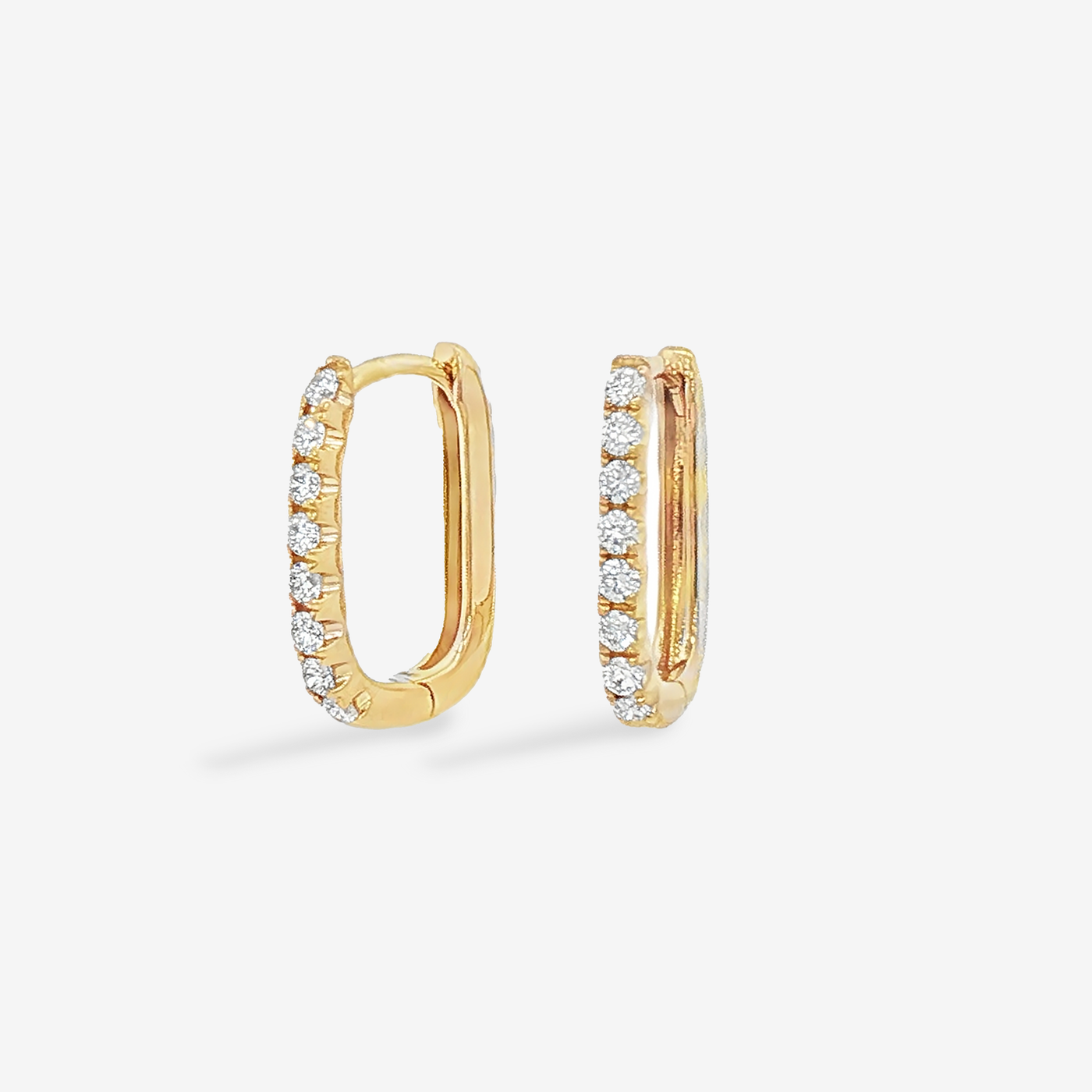 0.30CT U Hoop Diamond Huggie Earrings