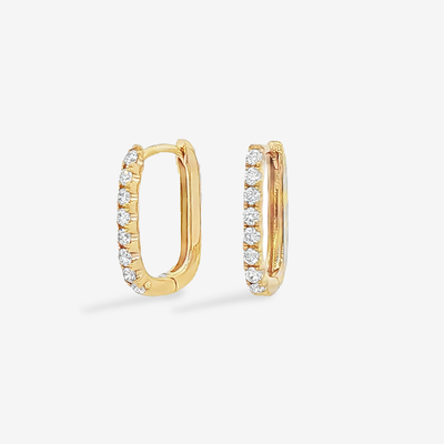 0.30CT U Hoop Diamond Huggie Earrings