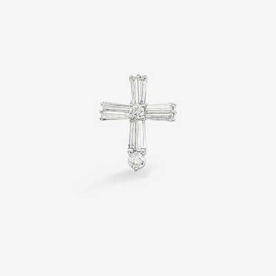 0.35CT Round & Baguette Diamond Cross Pendant