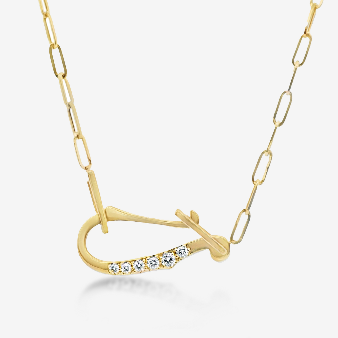 0.40CT Charm Holder Large Paperclip Necklace