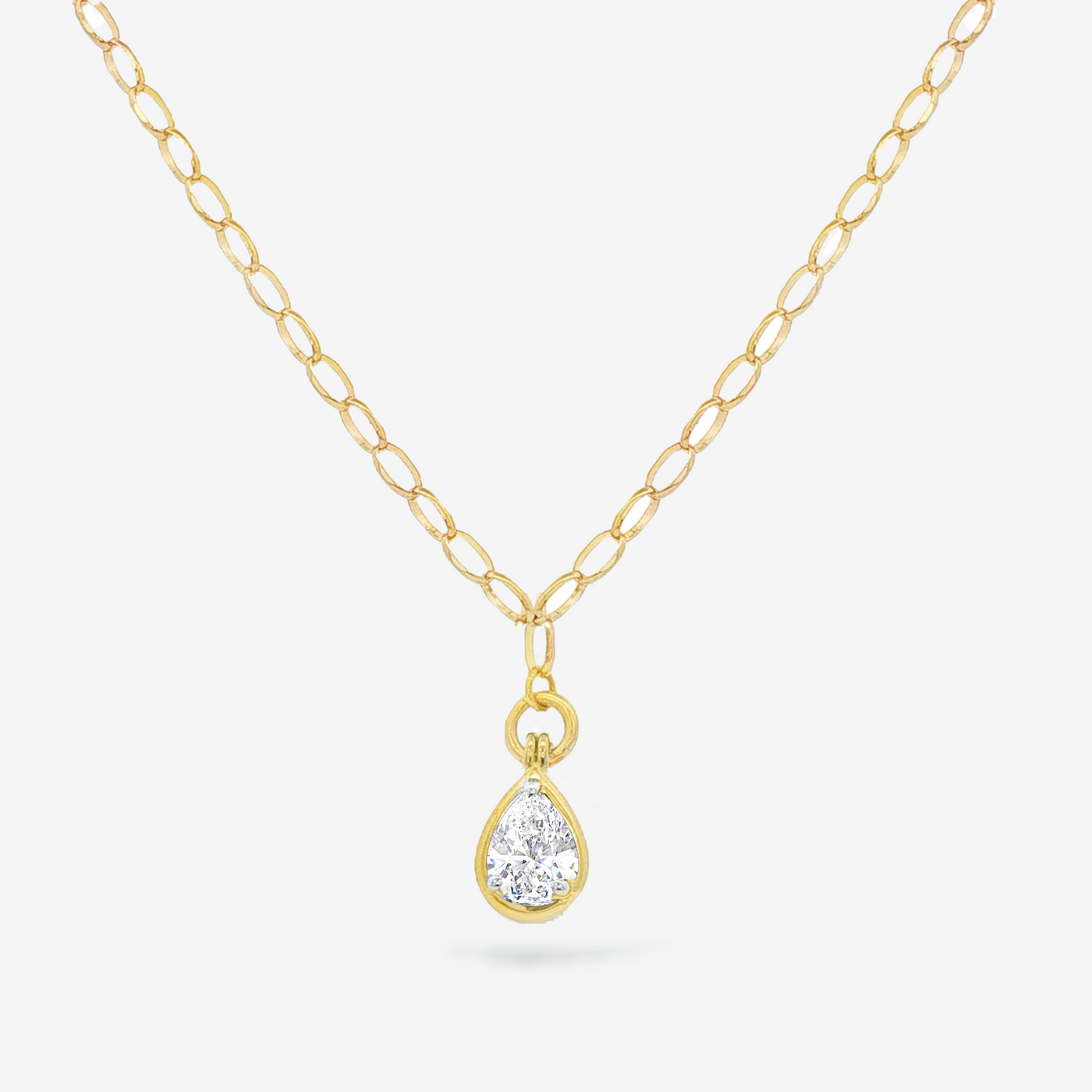 0.40CT Pear Shaped Solitaire Diamond Necklace