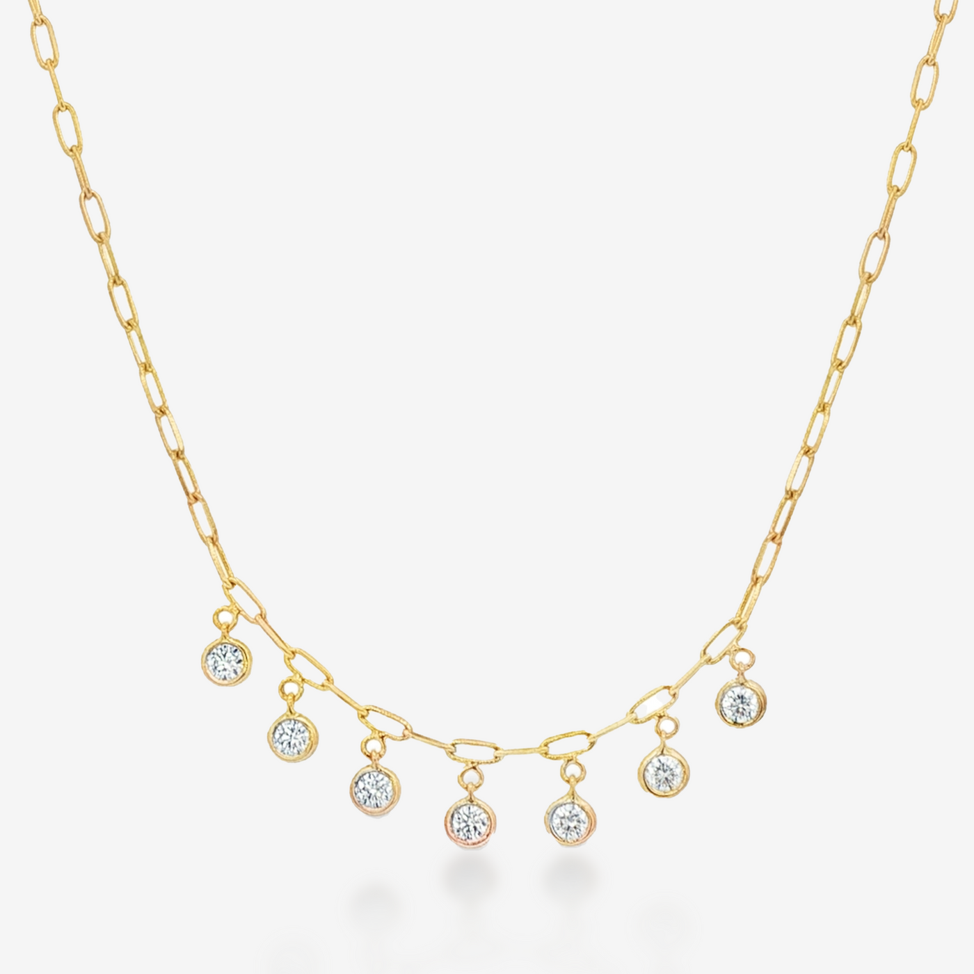 0.50CT Diamond Drop Paperclip Necklace