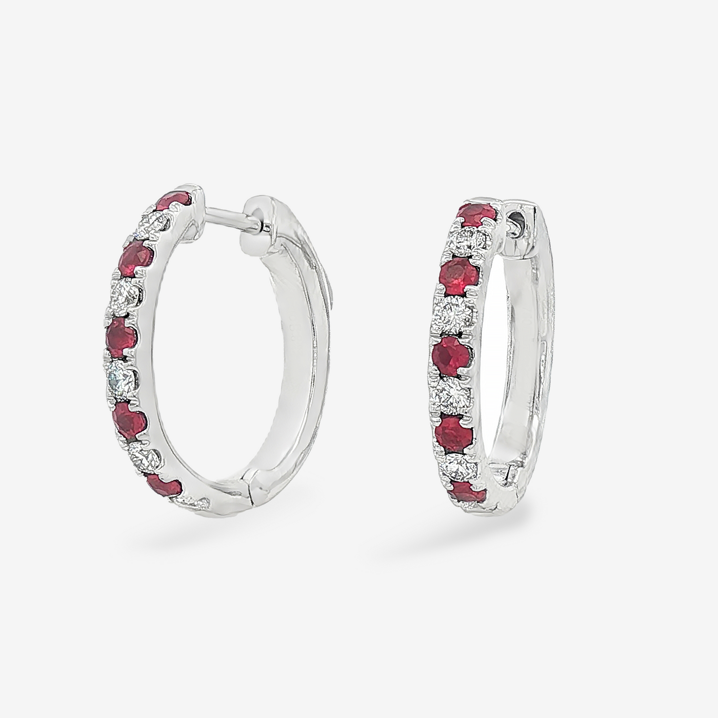 0.50CT Ruby & Diamond Hoop Earrings