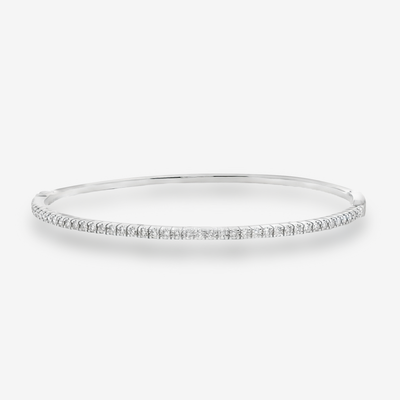 0.55CT Halfway Diamond 2MM Bangle Bracelet