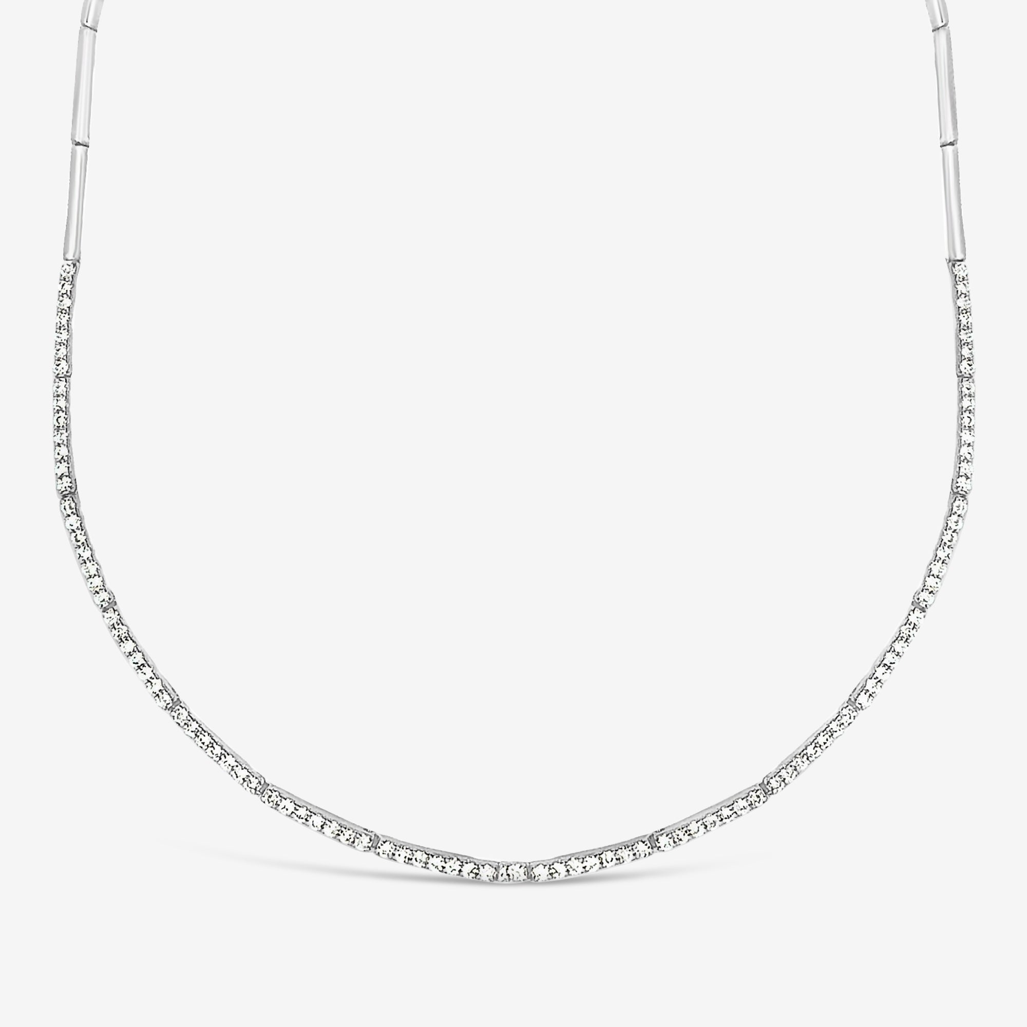 white gold flex bar diamond tennis necklace