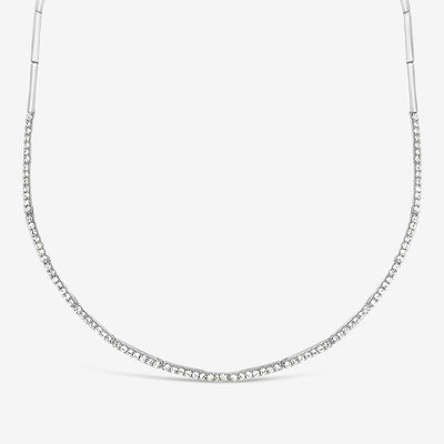 white gold flex bar diamond tennis necklace