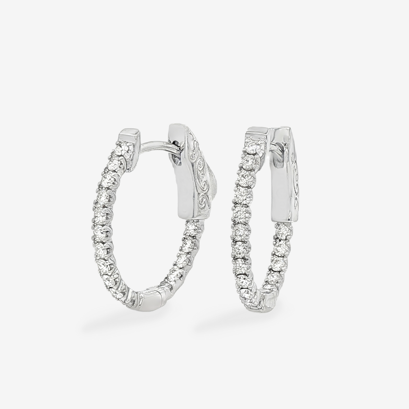 0.75" Eternity 0.50CT Hoop Oval Earrings