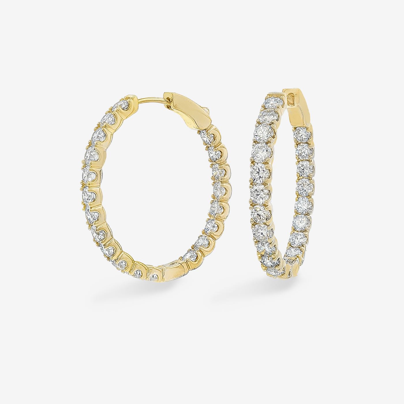 0.75" Eternity 0.70CT Hoop Oval Earrings