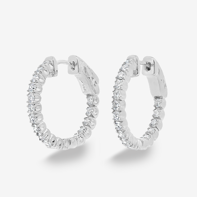 0.75" Eternity 1.05CT Hoop Earrings
