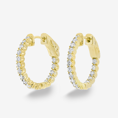 0.75" Eternity 1.05CT Hoop Earrings