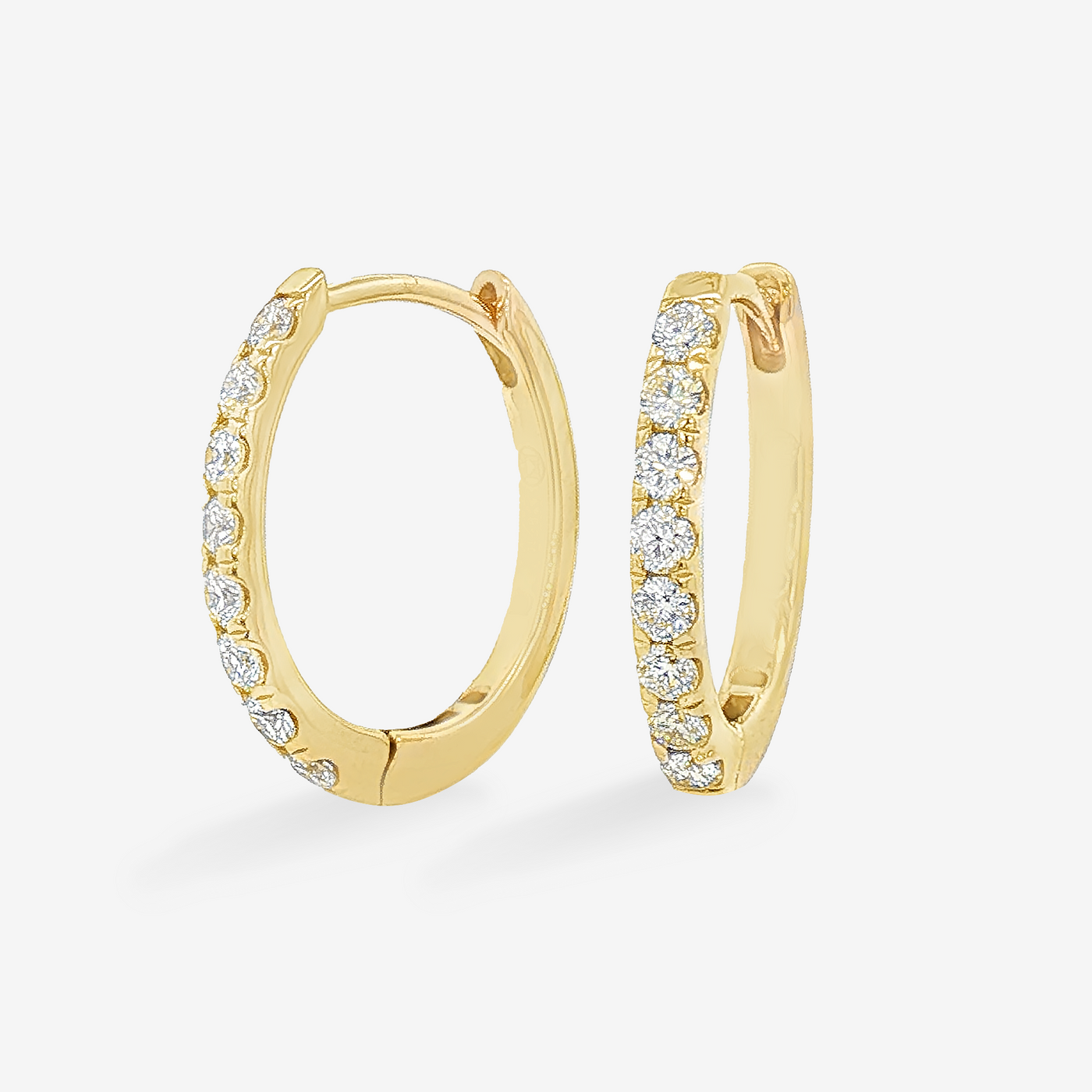 0.75" Halfway 0.55CT Oval Hoop Earrings