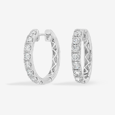 0.75" Halfway 1.25CT Oval Hoop Earrings