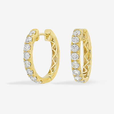 0.75" Halfway 1.25CT Oval Hoop Earrings