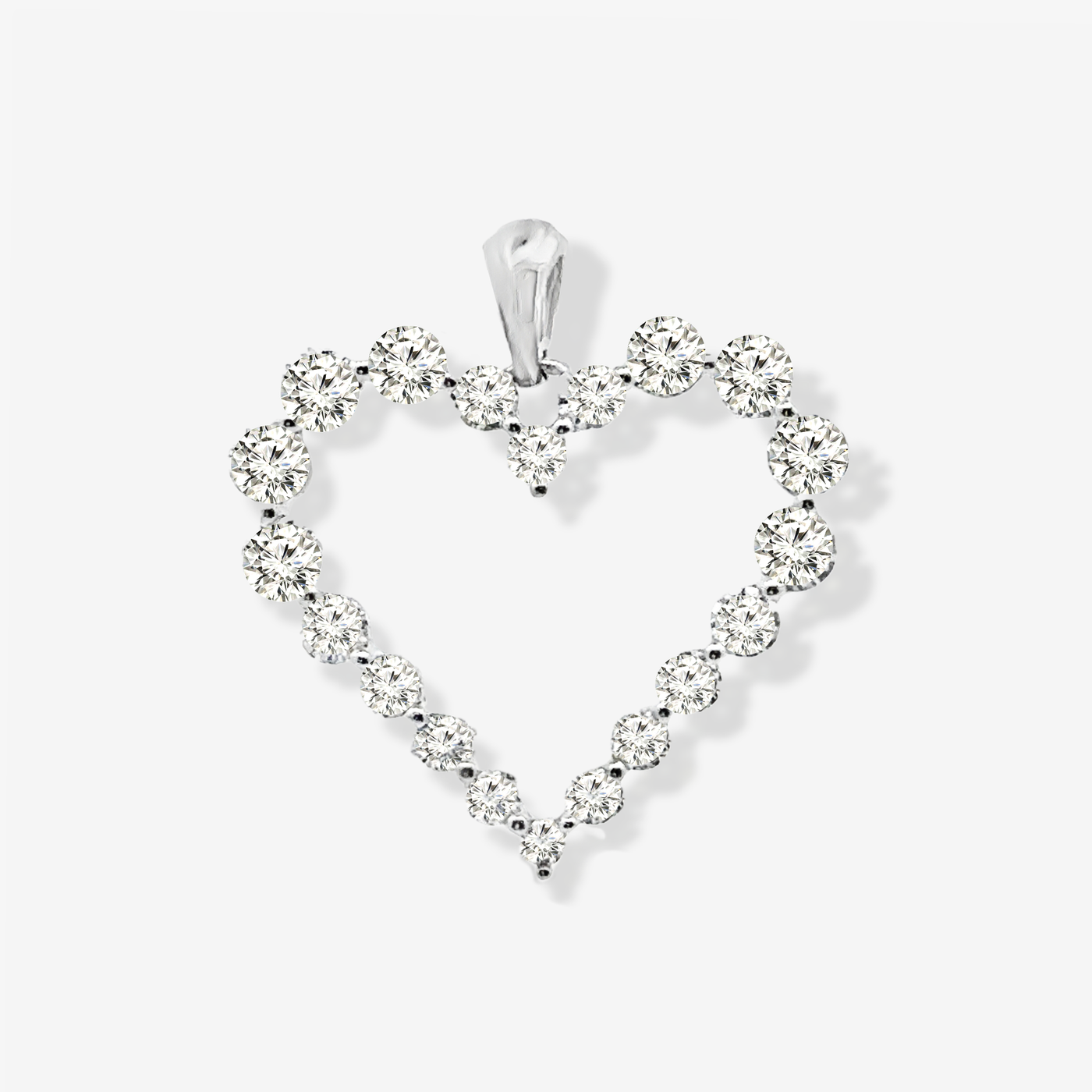 0.75" Pinpoint Graduated Diamond Heart Pendant
