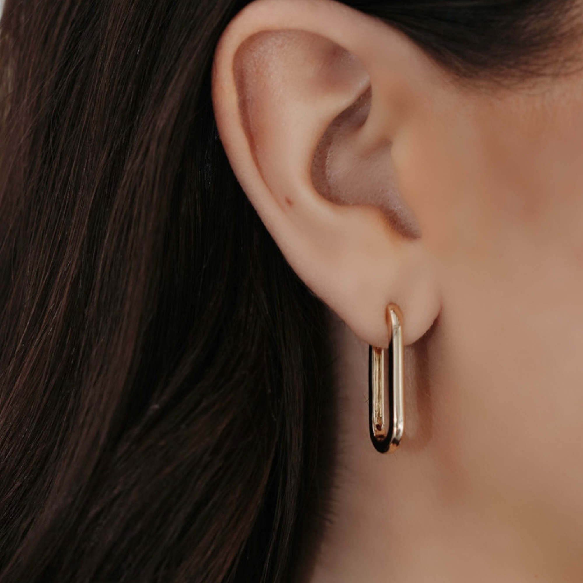 gold paperclip earrings
