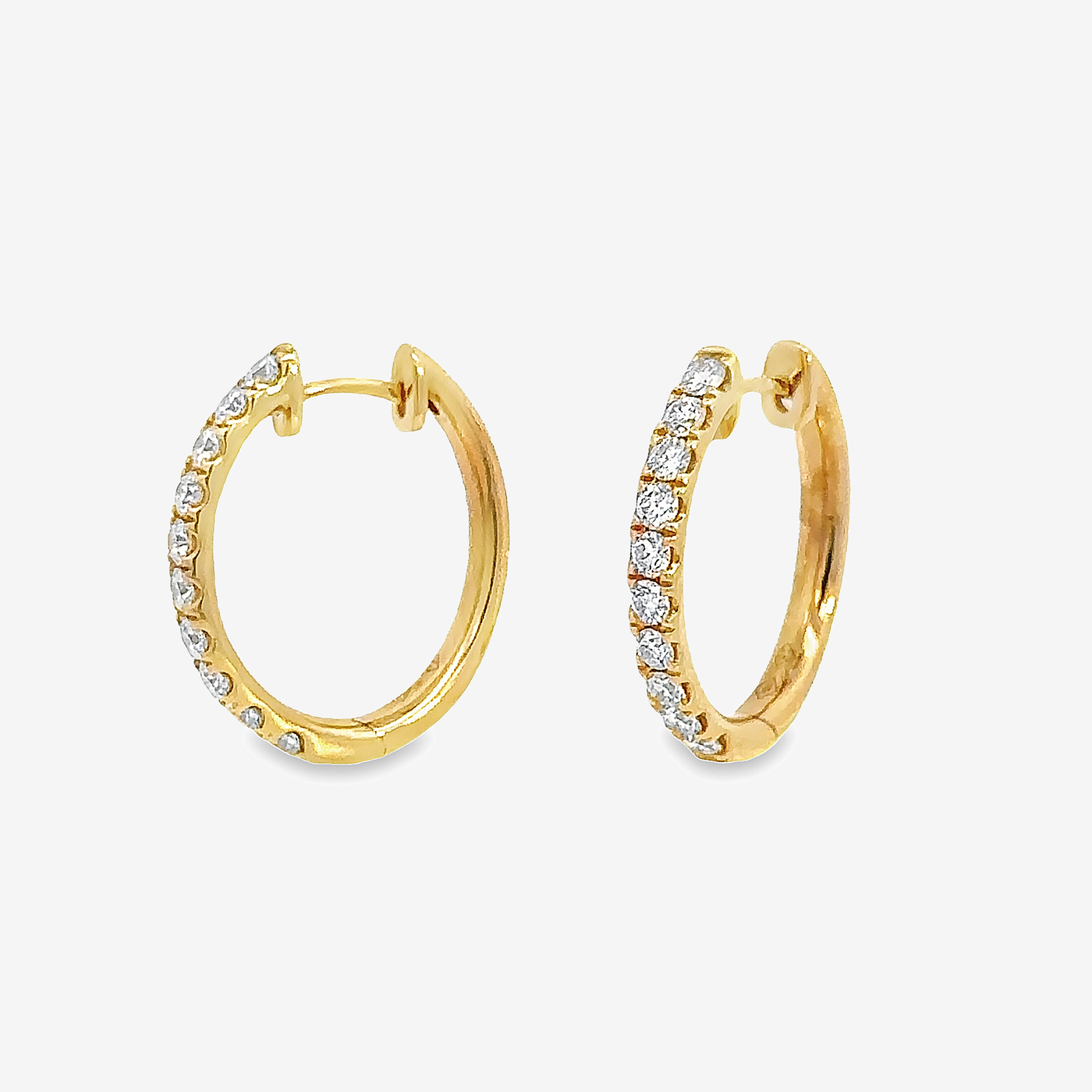 diamond huggie hoop earrings