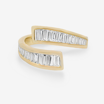 0.80CT Channel Set Baguette Bypass Ring