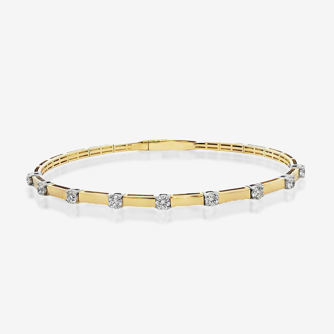 0.80CT Diamond 1/2 Way Flex Bangle Bracelet